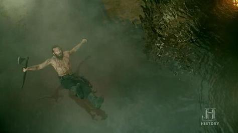 Rollo (Clive Standen) falls down in Episode 8 (entitled To The Gates!) Season 3 of History Channel's Vikings